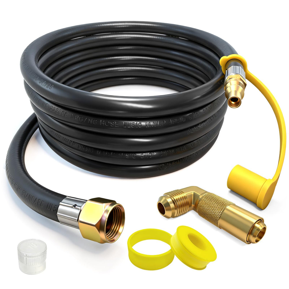 BBQHKCX 12ft RV propane quick connect hose front view