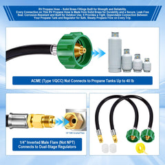 BBQHKCX propane hose showing solid brass fittings