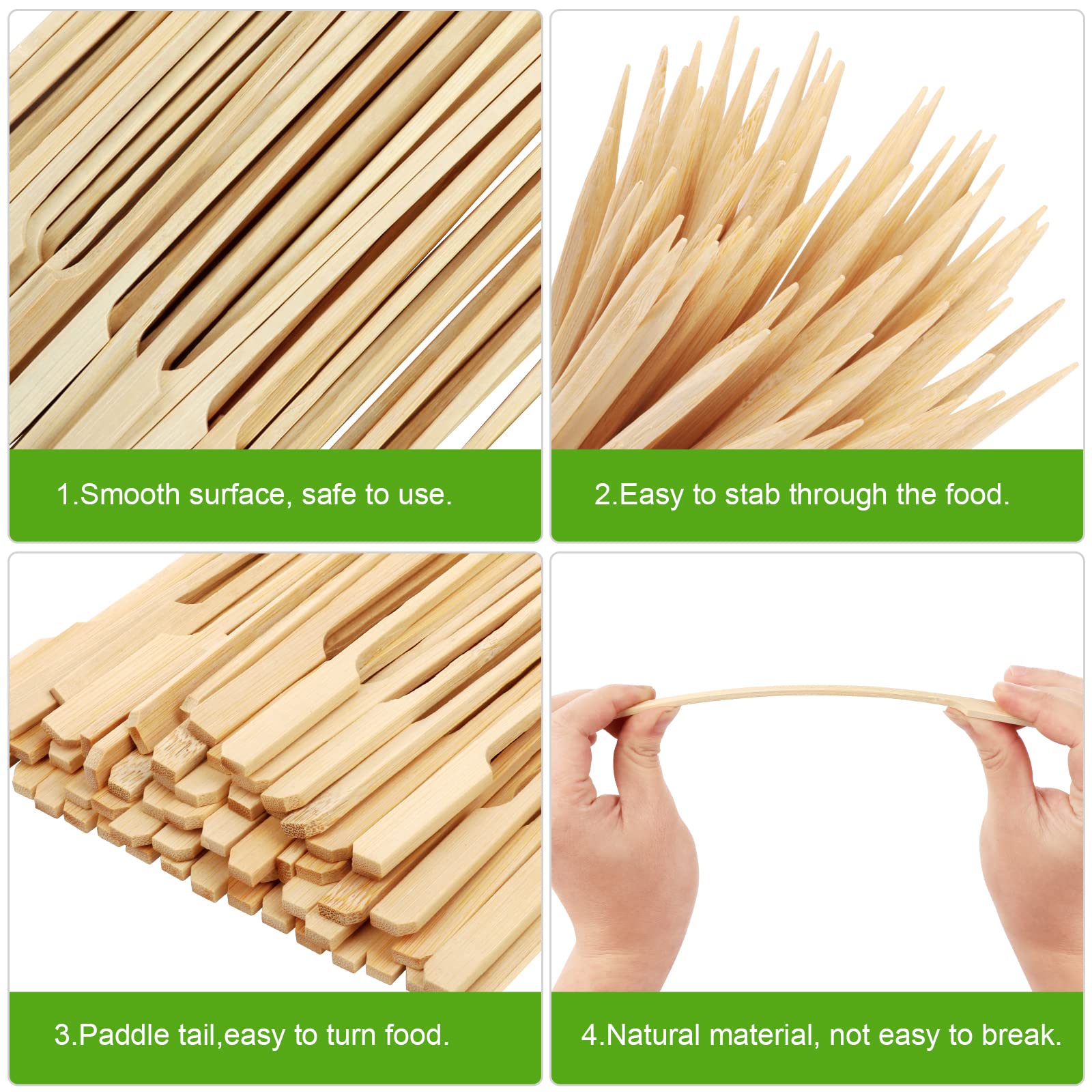 BBQStyle bamboo skewers on a picnic table