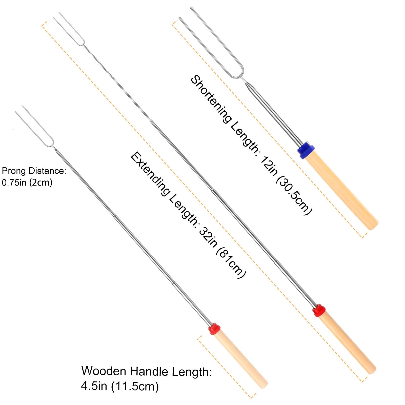 BBQStyle marshmallow roasting sticks in a storage bag