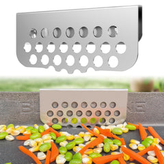 BBQTIDER Grilling Grease Gate Blocker front view in silver