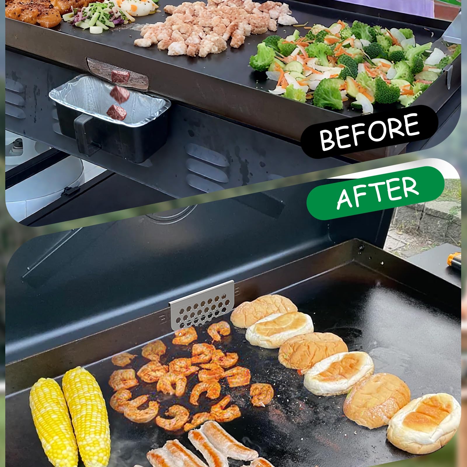 BBQTIDER Grilling Grease Gate Blocker pack contents