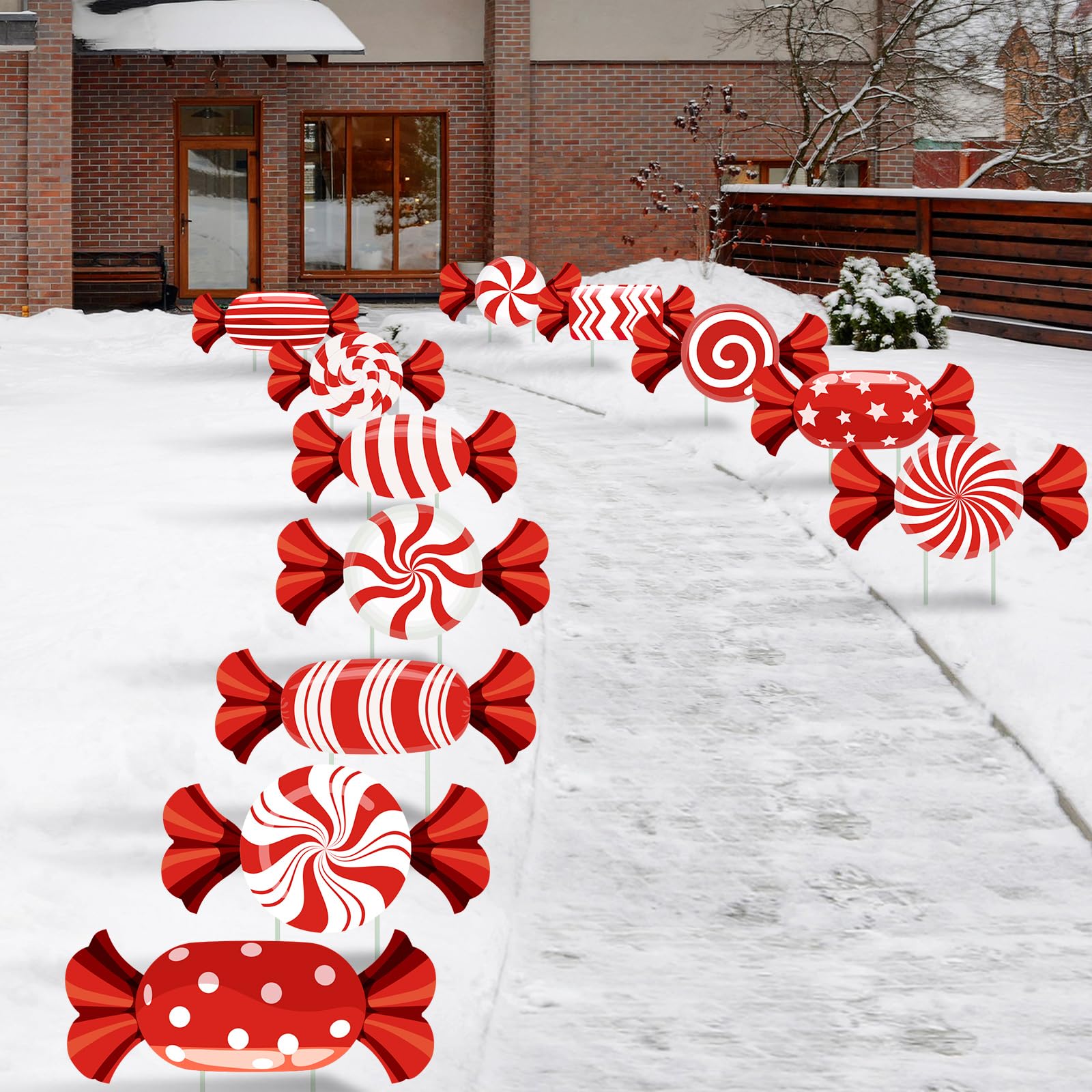 BBTO Candy Cane Yard Sign with plastic stake