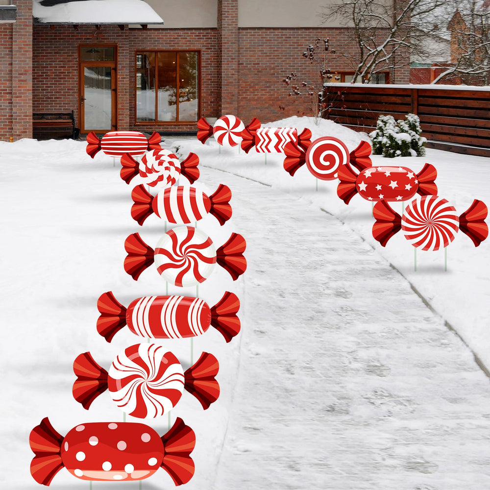 BBTO Candy Cane Yard Sign with plastic stake
