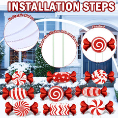 BBTO Candy Cane Yard Signs set with stakes