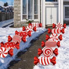 BBTO Christmas Candy Cane Yard Sign front view