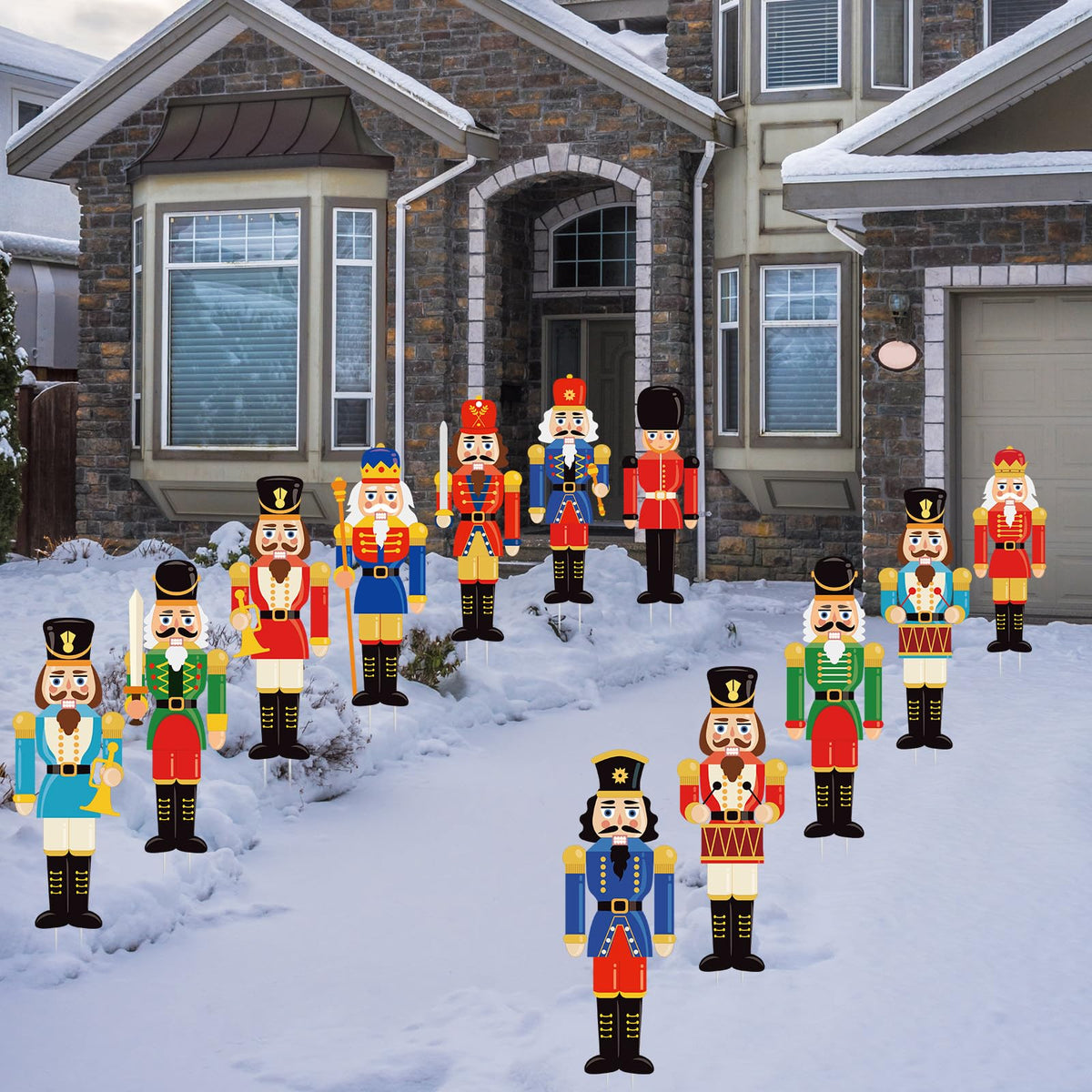 BBTO Christmas Nutcracker Yard Sign, multicolour design, front view