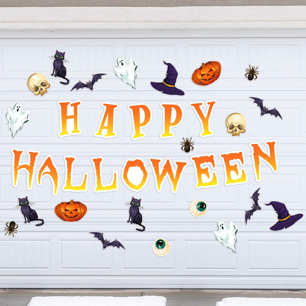 BBTO Halloween garage door magnets in vibrant multi-colour design