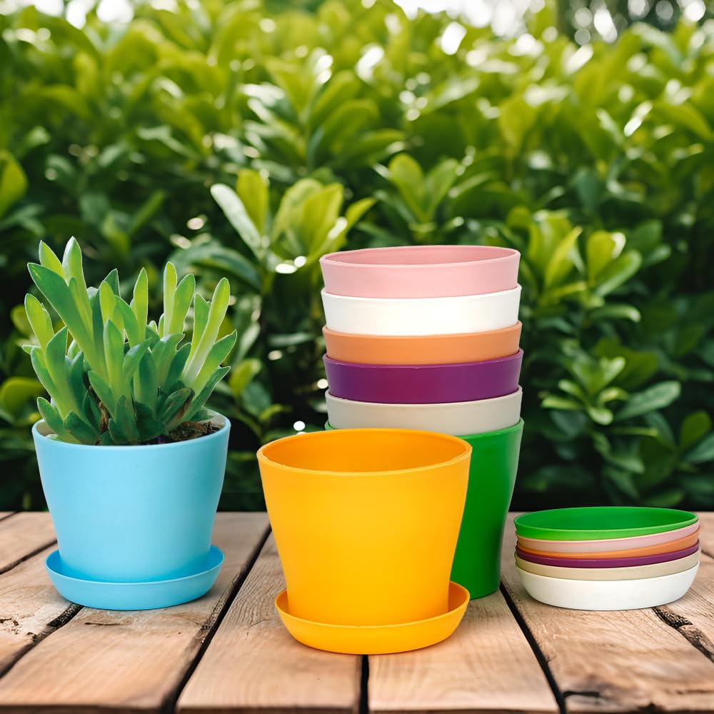 Bchjatk plant pots with decorative flowers on a windowsill