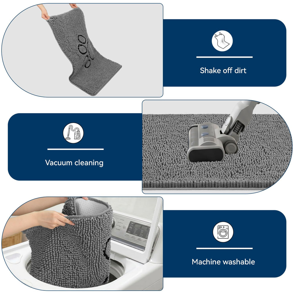 Bcoimo Chenille Doormat rolled up for storage