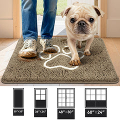 Bcoimo Dog Door Mat 30"x20" showing soft chenille texture