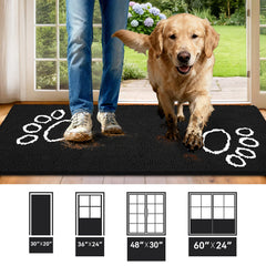 Bcoimo Dog Door Mat 60" x 24" showing soft chenille texture