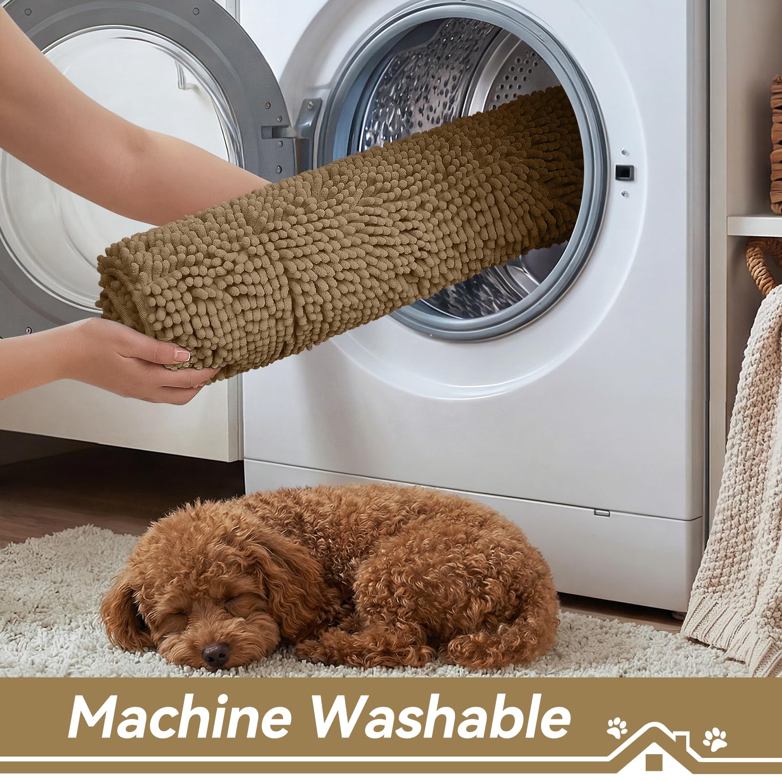 Bcoimo Dog Door Mat machine washable care instructions