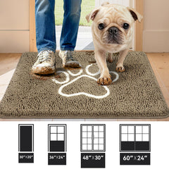 Bcoimo Dog Mat beige with paw design, side view
