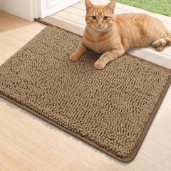 Bcoimo Super Absorbent Cat Door Mat 24x17 tan front view