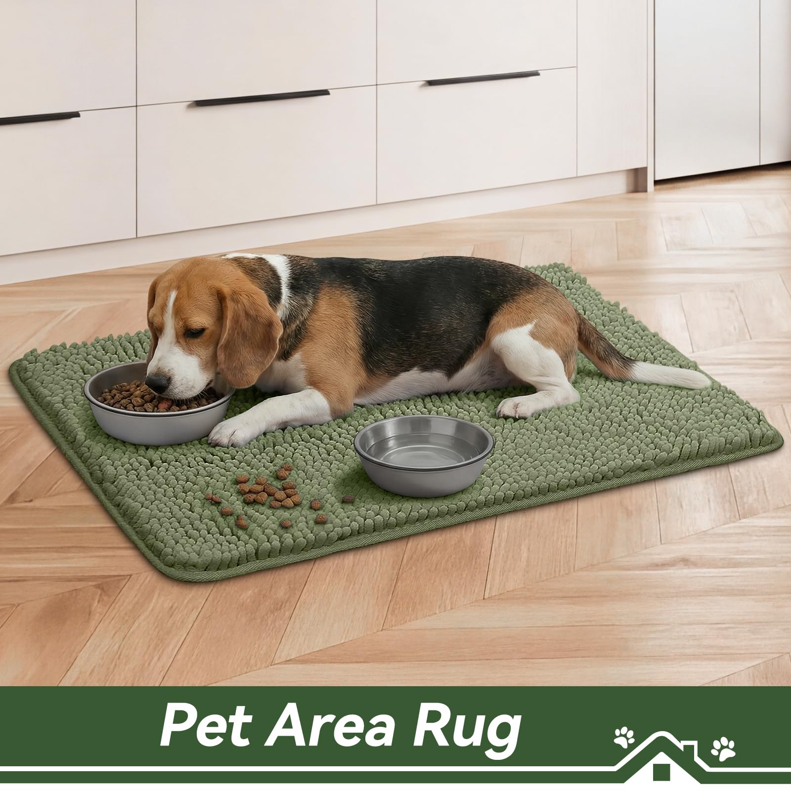 Bcoimo Super Absorbent Dog Door Mat packaging with product details