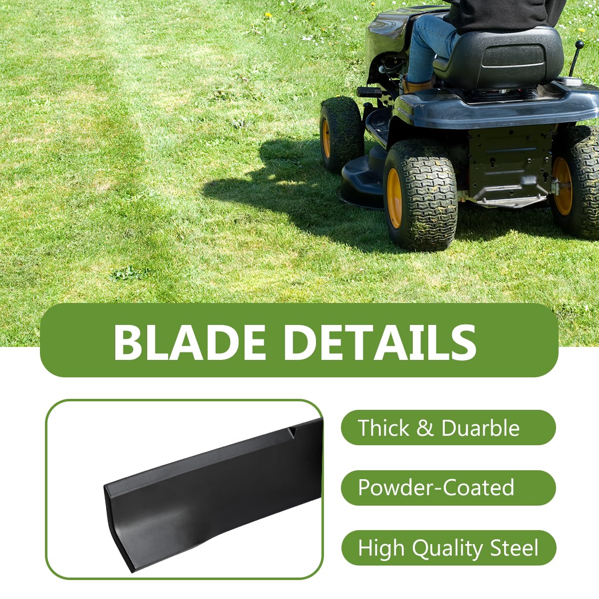 BCQNXX High Lift Mower Blades close-up of cutting edge