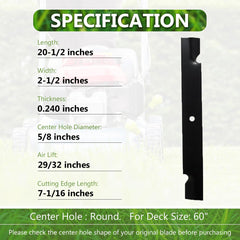 BCQNXX High Lift Mower Blades detail close-up