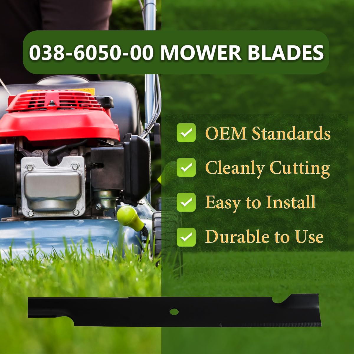BCQNXX High Lift Mower Blades packaging