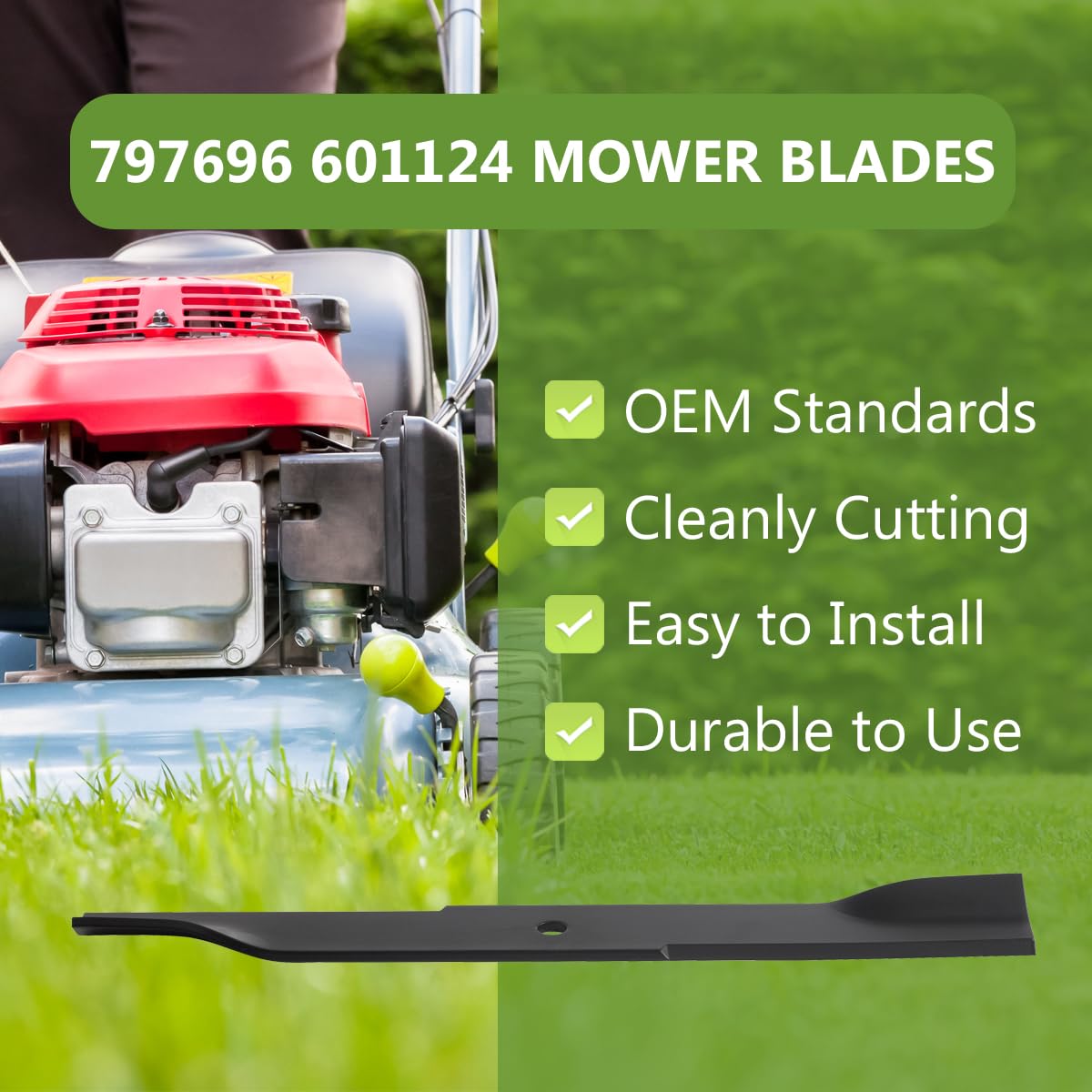 BCQNXX High Lift Mower Blades side view