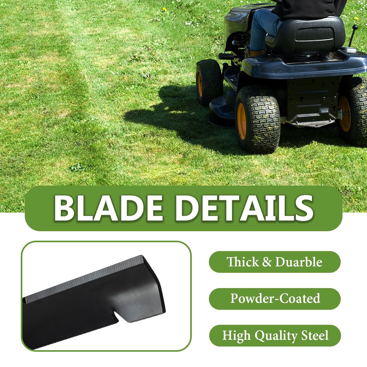 BCQNXX High Lift Mower Blades side view
