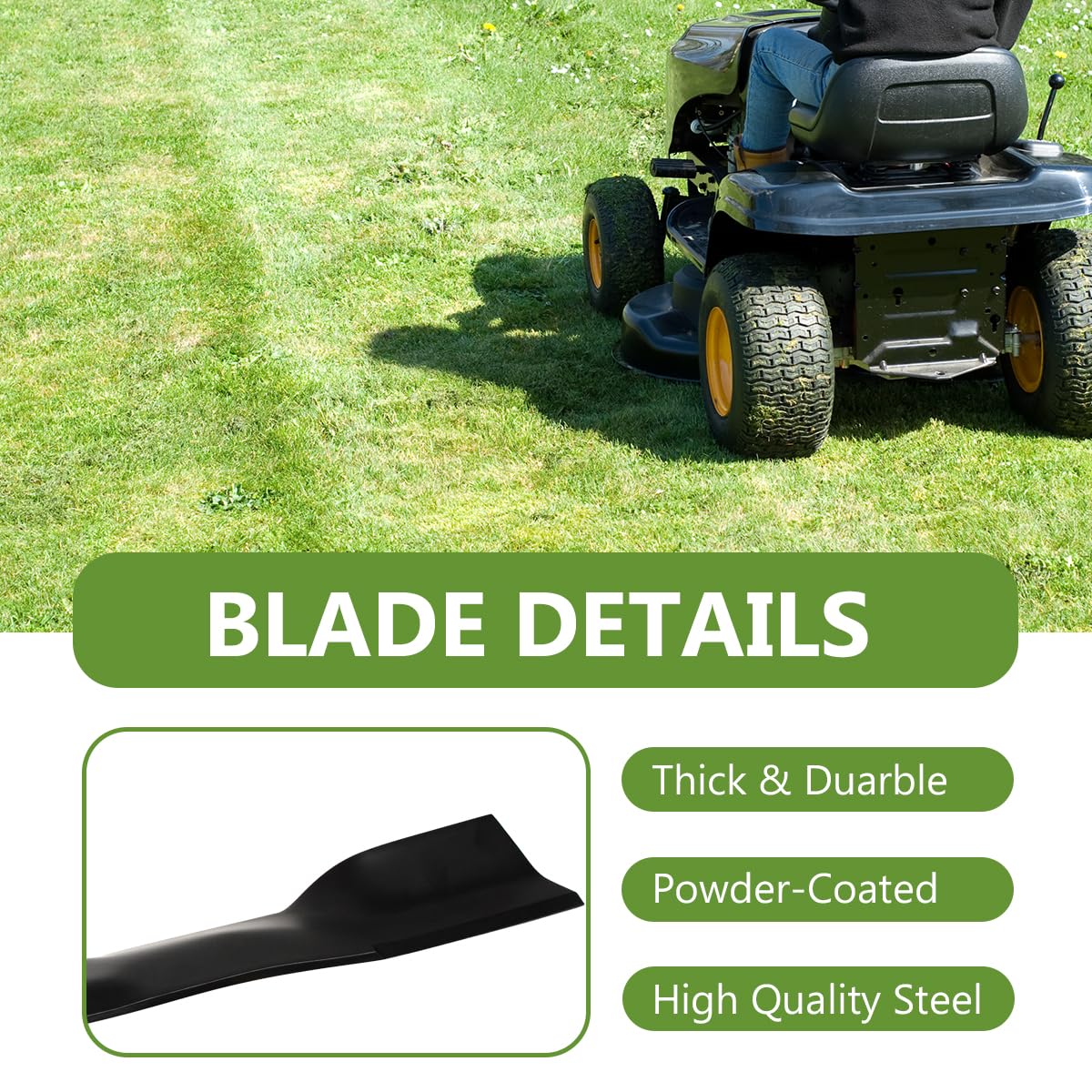 BCQNXX Lawn Mower High Lift Blade close-up of cutting edge