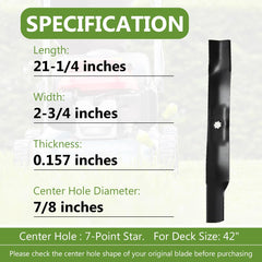 BCQNXX Lawn Mower High Lift Blade side view