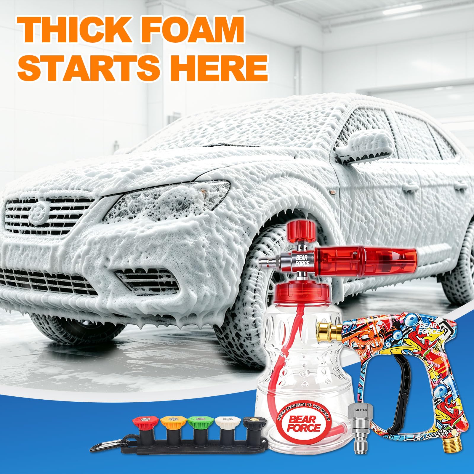 BEAR FORCE Foam Cannon with nozzle attached