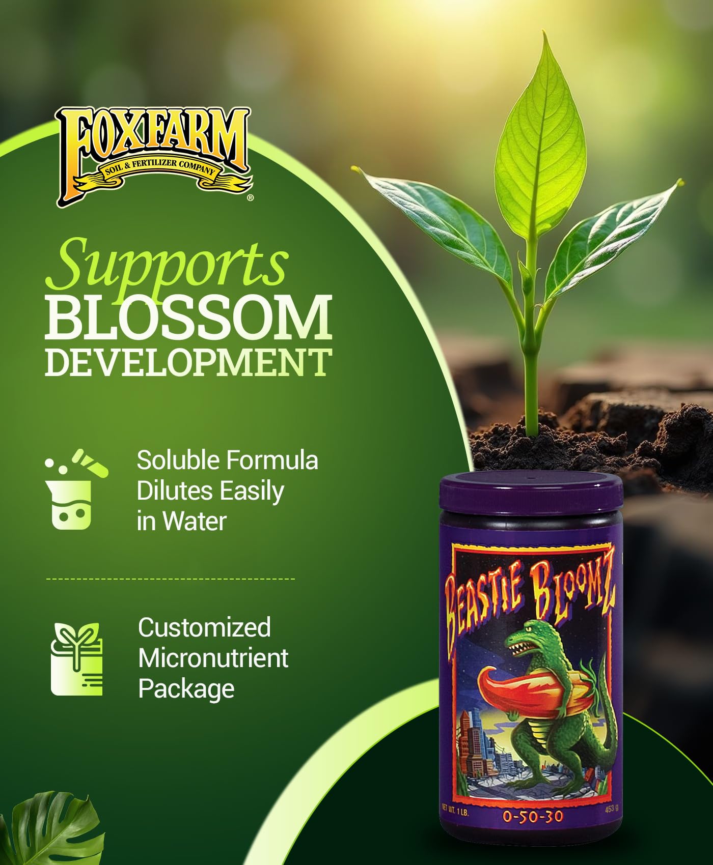 Beastie Bloomz canister showing mid-stage flowering support