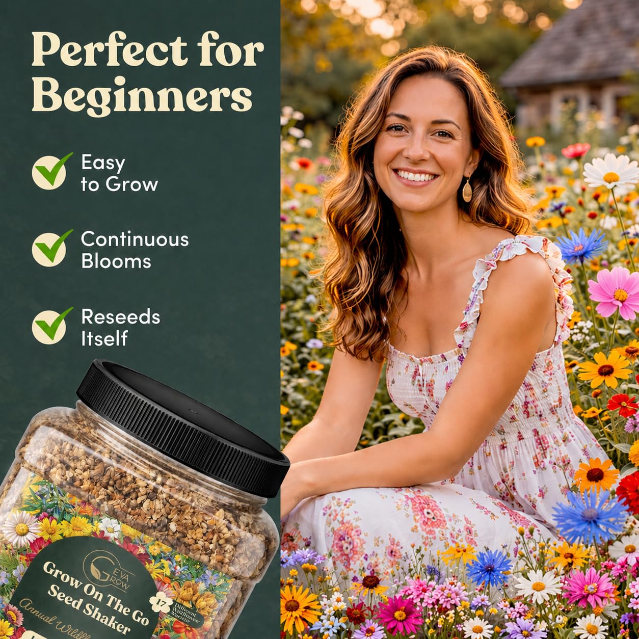 Beautifully bloomed garden with GevaGrow wildflowers