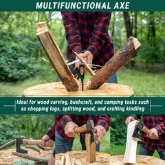 BeaverCraft Bushcraft Hatchet AX6 with cowhide leather sheath