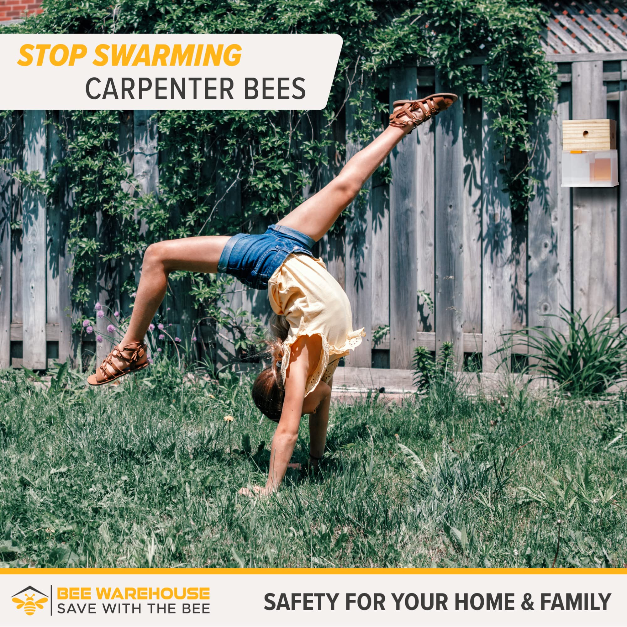 Bee Warehouse Carpenter Bee Trap packaging and product details