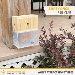 Bee Warehouse Carpenter Bee Trap side view with bee dams