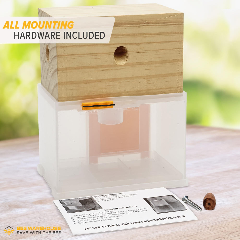 Bee Warehouse Carpenter Bee Trap with hanging hardware included