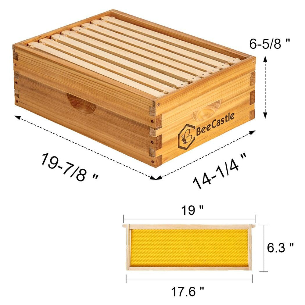 BeeCastle beehive box with beeswax coating close-up