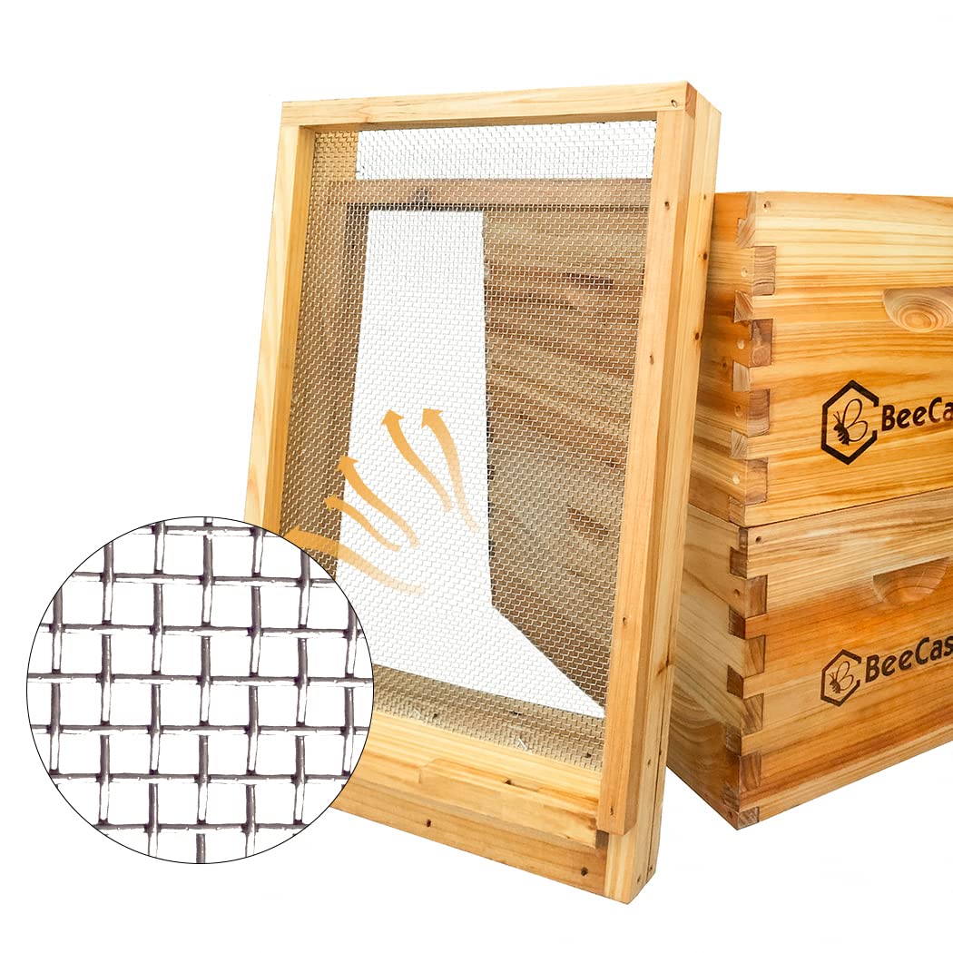 BeeCastle Beehive Screened Bottom Board in a hive setup