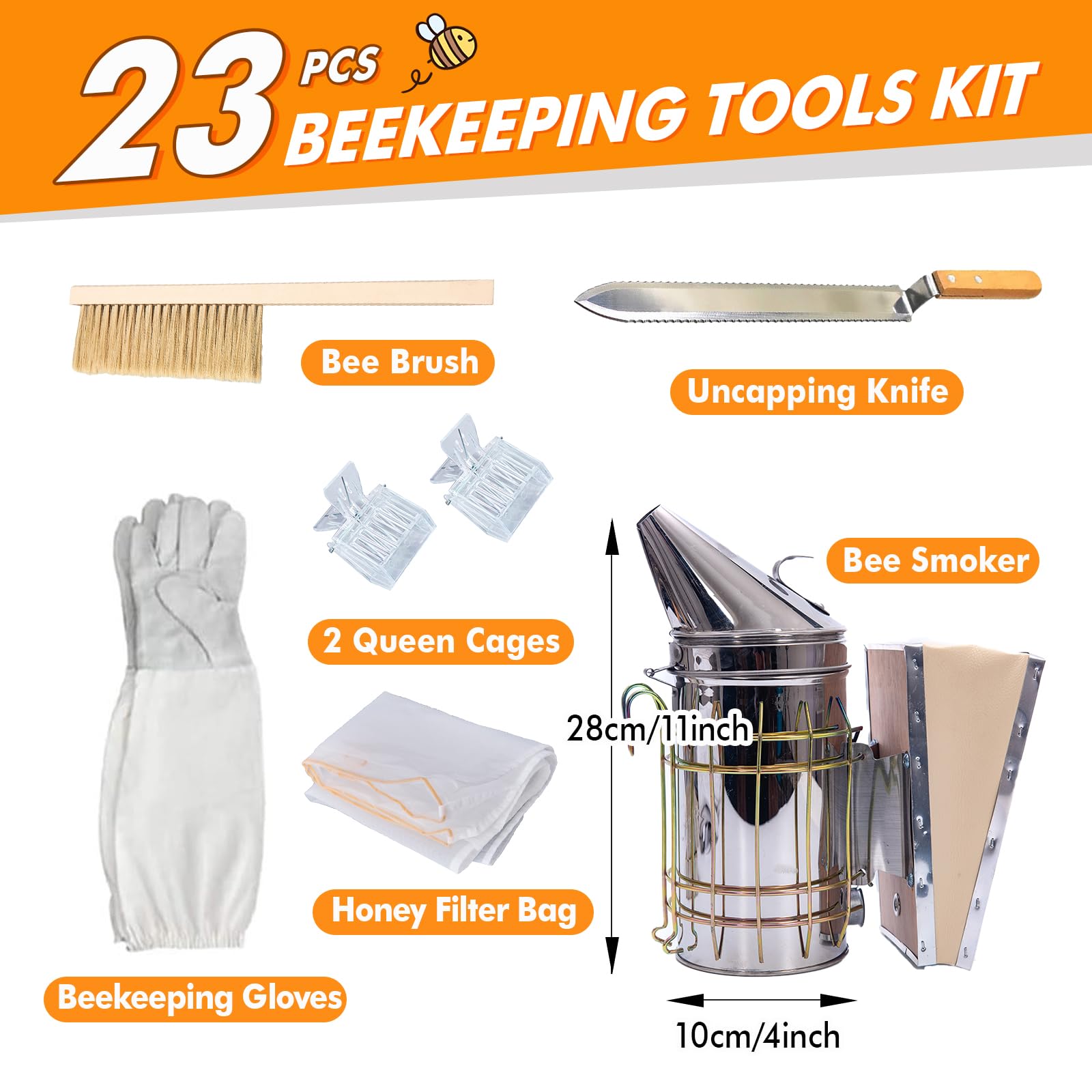BeeCastle beekeeping gloves included in the kit