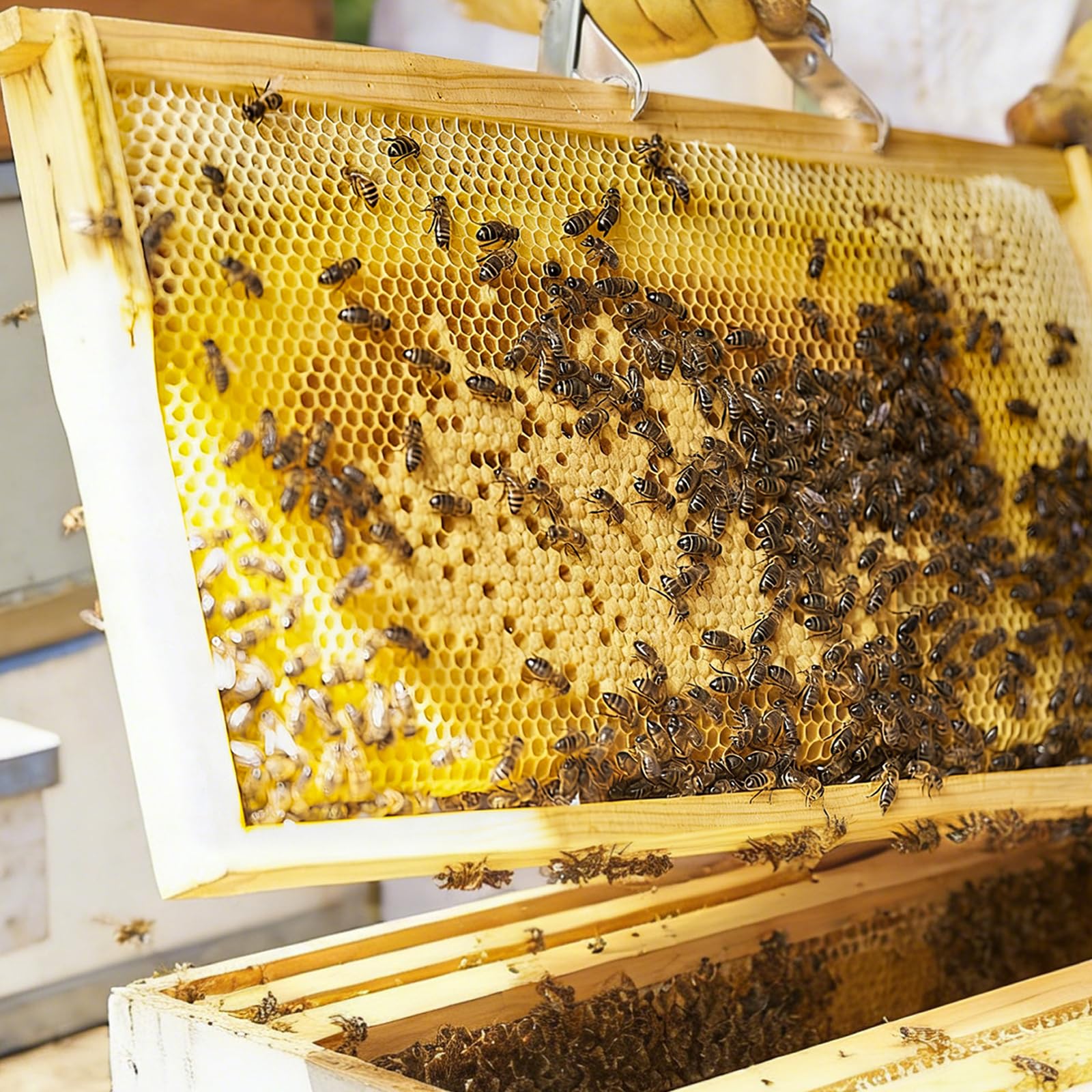 BEEINN beeswax foundation sheet with natural hive colour