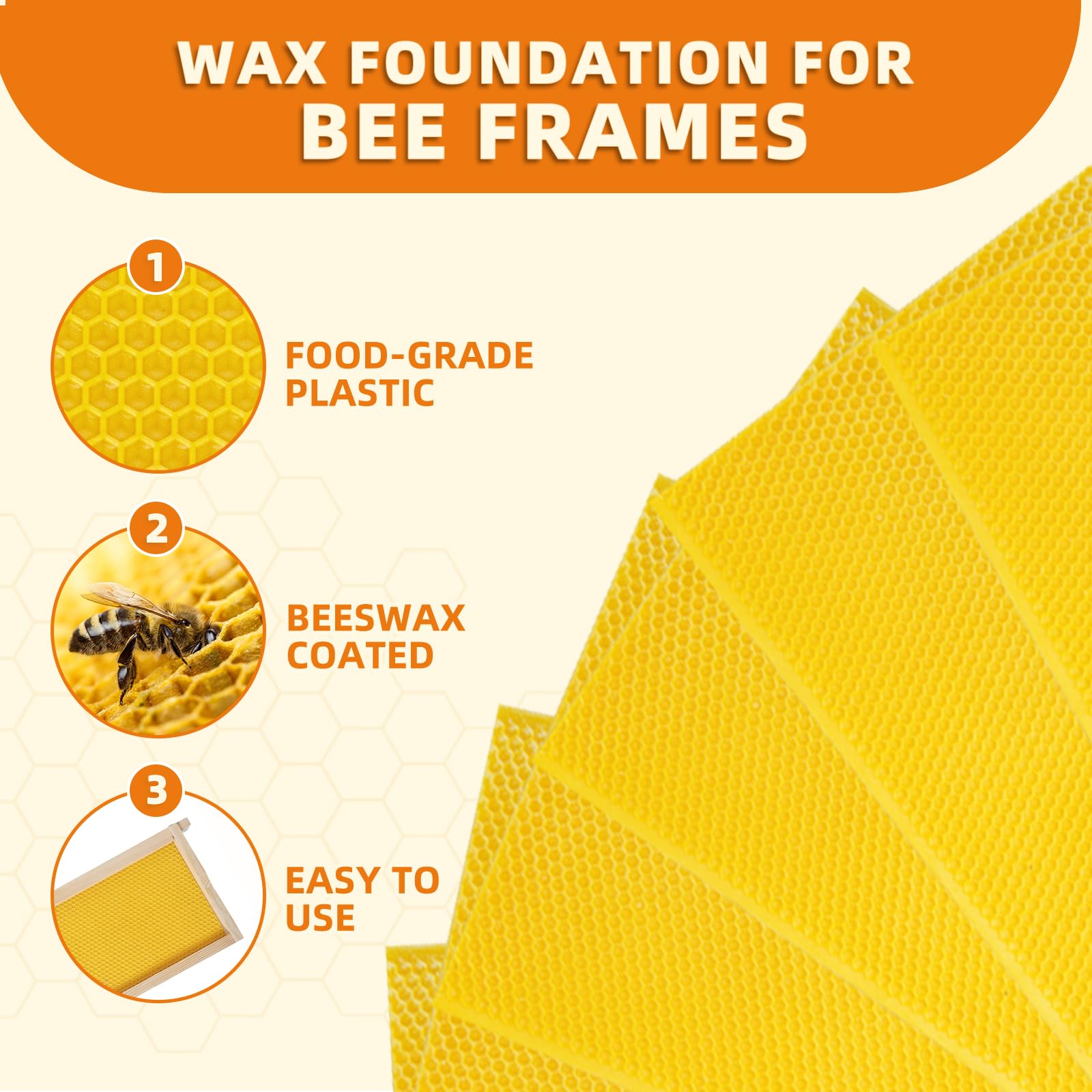 BEEINN pack of 10 beeswax coated foundation sheets