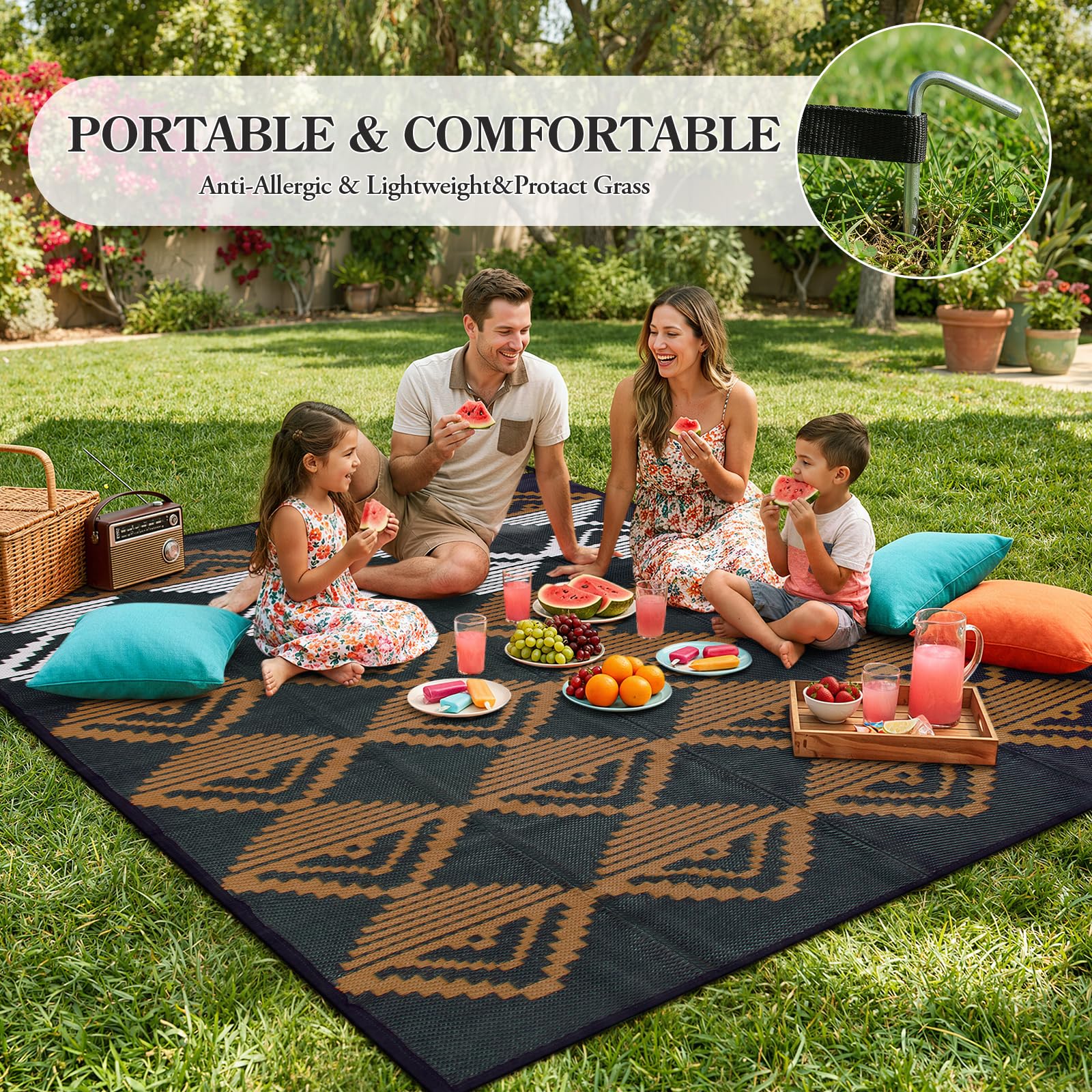 Beeiva Outdoor Rug 8x10 dimensions and details