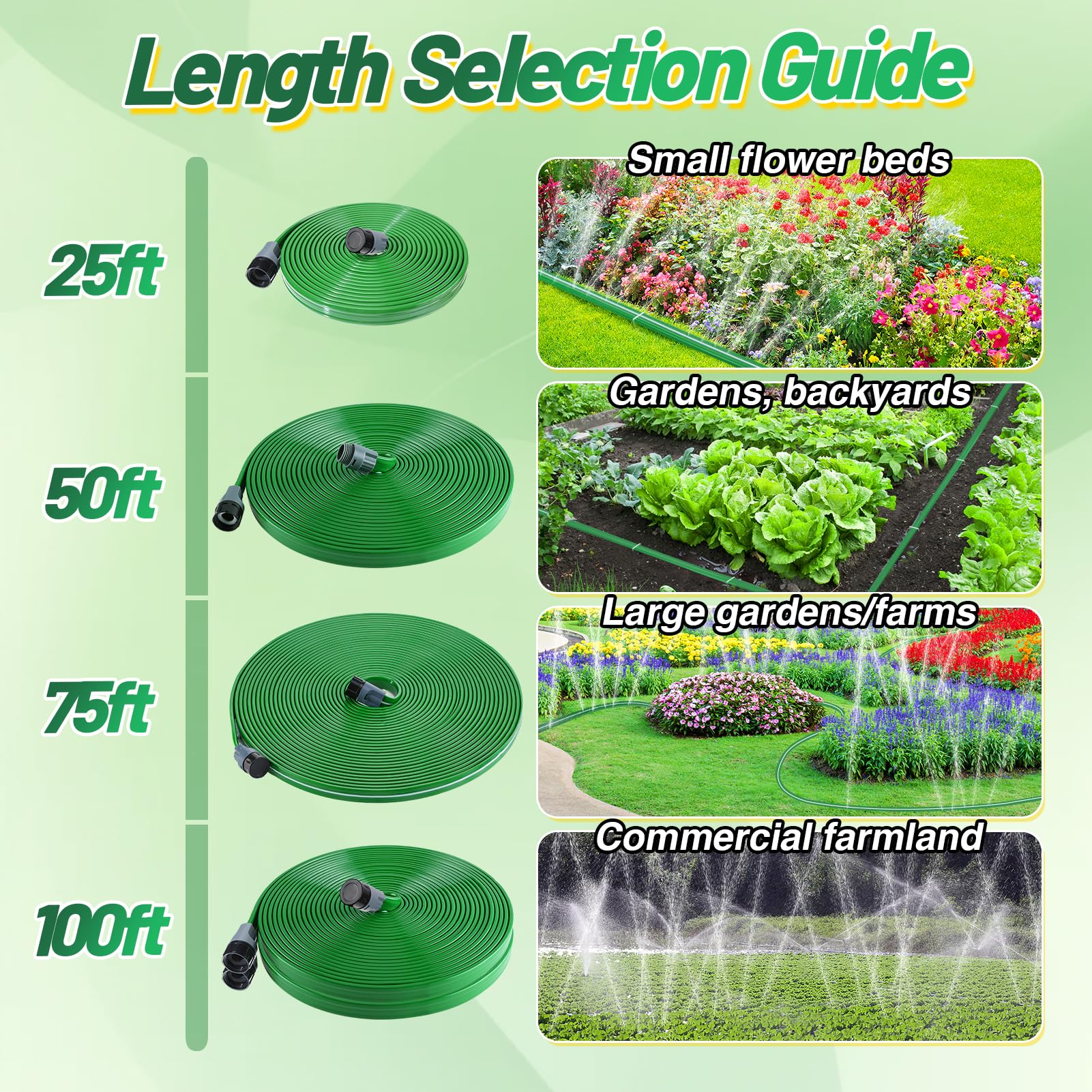 Beeplove 50ft Sprinkler Soaker Hose with hose stakes