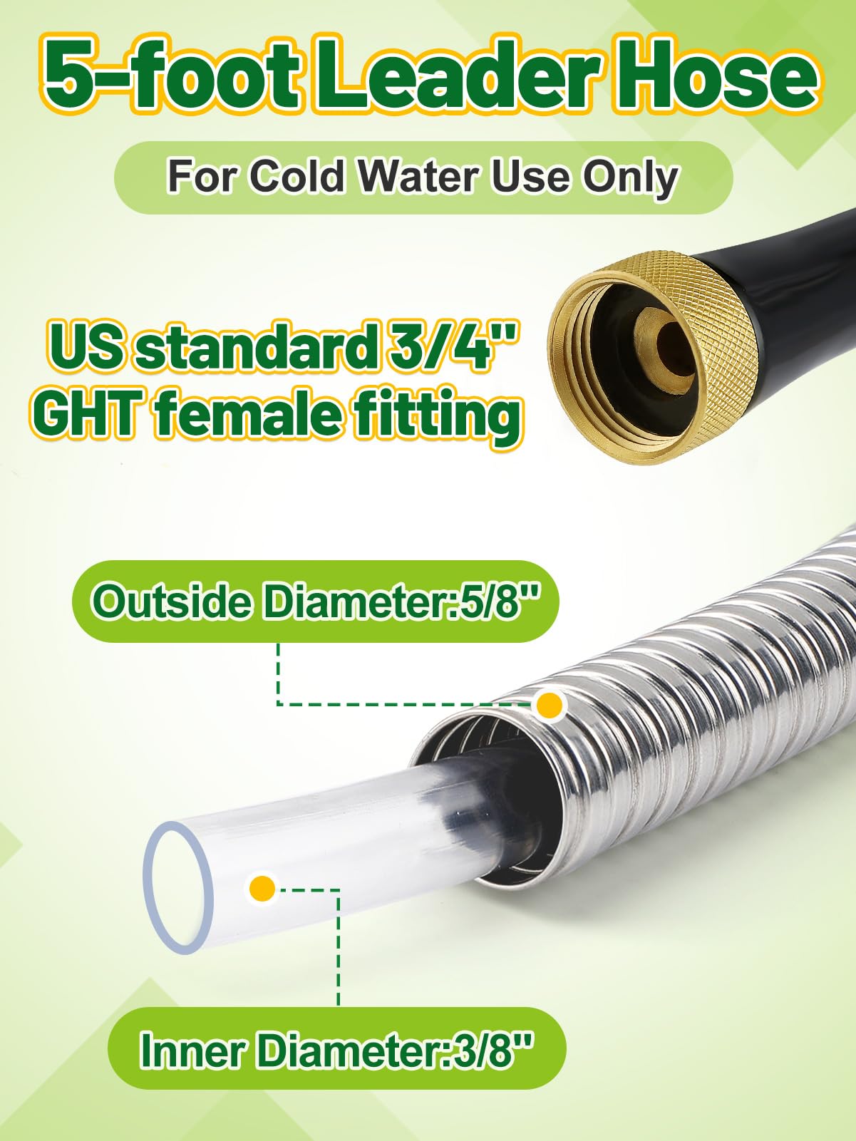 Beeplove garden hose with stainless steel casing and rubber washers
