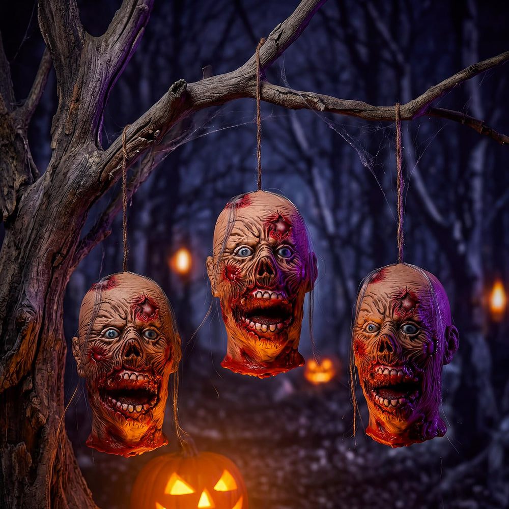 Beeveer severed zombie head prop front view with realistic details