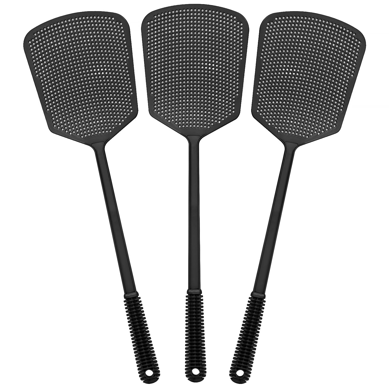Begonia Fly Swatters 3 Pack, black, front view