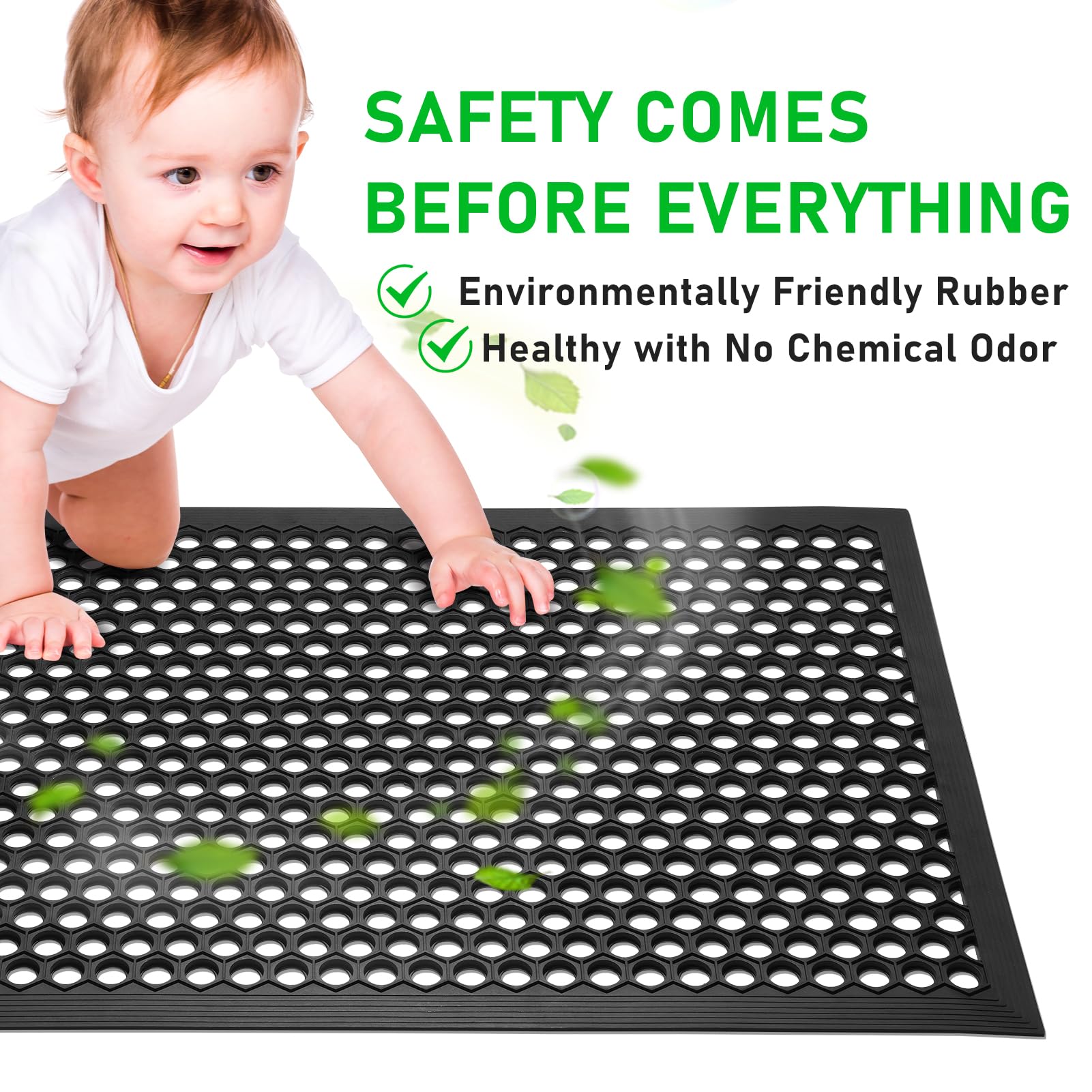 BEHERO Rubber Outdoor Mat on a patio entrance