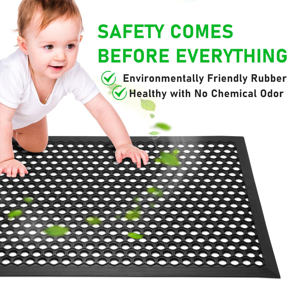 BEHERO Rubber Outdoor Mat on a patio entrance