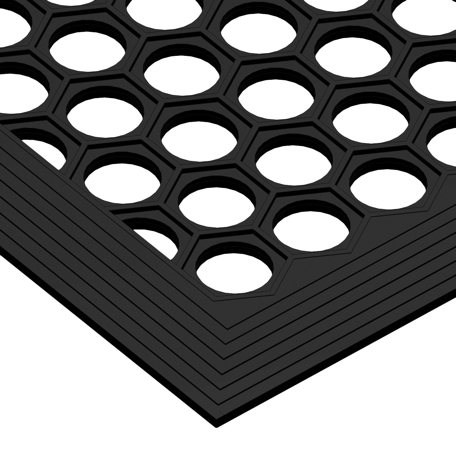 BEHERO Rubber Outdoor Mat side view, showing thickness