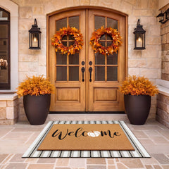 Beige striped bottom rug from Drydiet doormat set