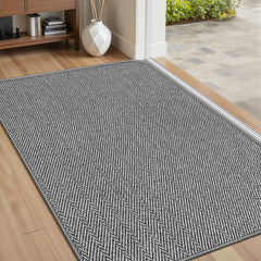 BEISIFLOOR Ultra Thin Door Mat 24x36 Grey front view