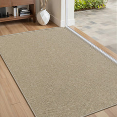 BEISIFLOOR Ultra Thin Door Mat 24x36 Khaki front view